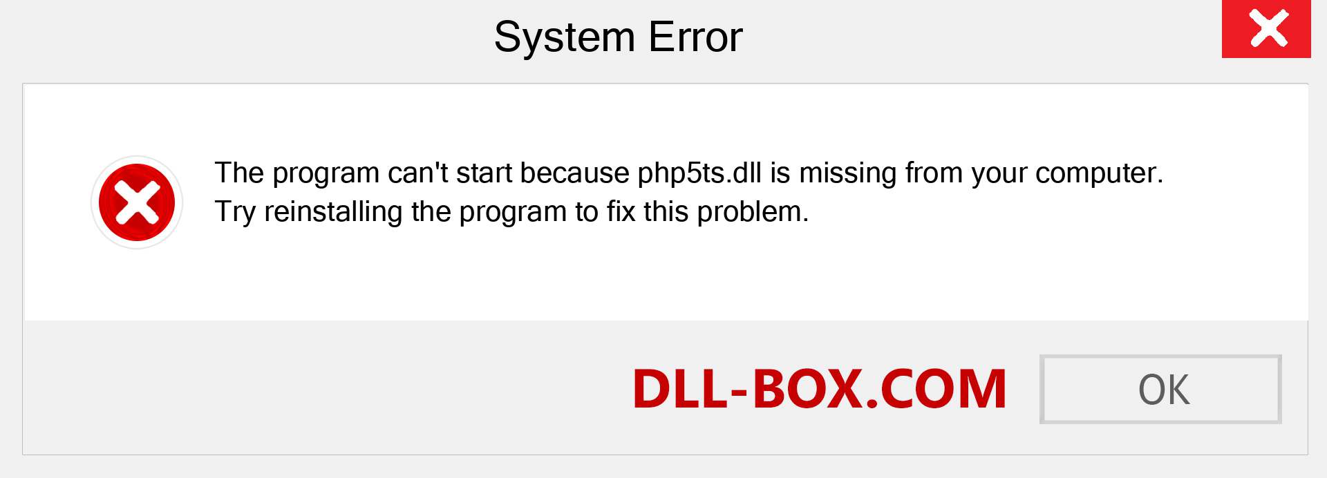  php5ts.dll file is missing?. Download for Windows 7, 8, 10 - Fix  php5ts dll Missing Error on Windows, photos, images